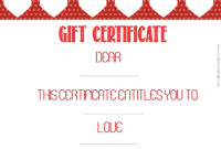 Valentine&amp;#039;S Gift Certificates With Fascinating Valentine Gift Certificate Template