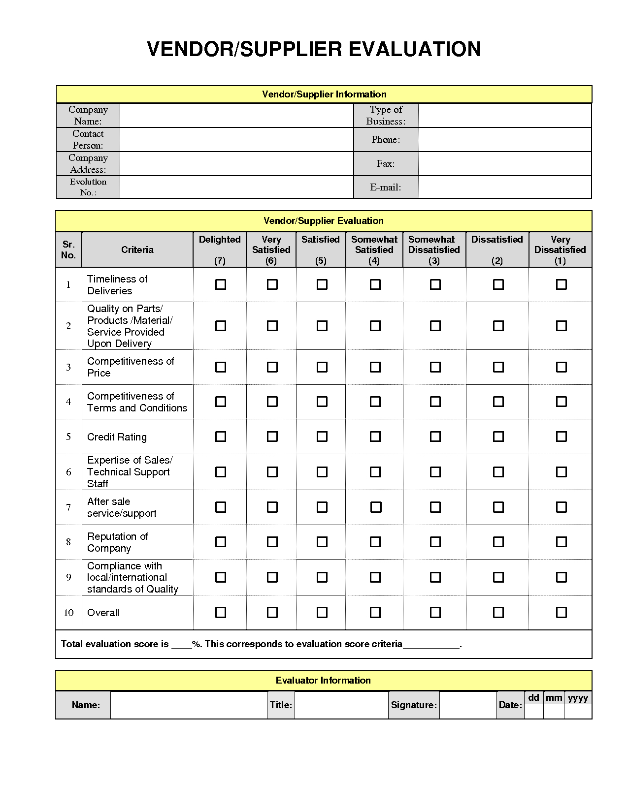 Vendor Evaluation Template Excel | Akademiexcel In Cost Evaluation Template