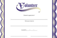 Volunteer Of The Year Certificate Template (2 Within Volunteer Of The Year Certificate Template