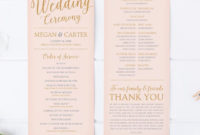 Wedding Program Template Printable Wedding Programs Blush Pertaining To Wedding Agenda Template