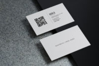 White Horizontal Business Card Paper Mockup Template With In Blank Business Card Template Psd