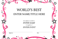 Worlds Best Custom Award Certificate Template In New Free Funny Certificate Templates For Word
