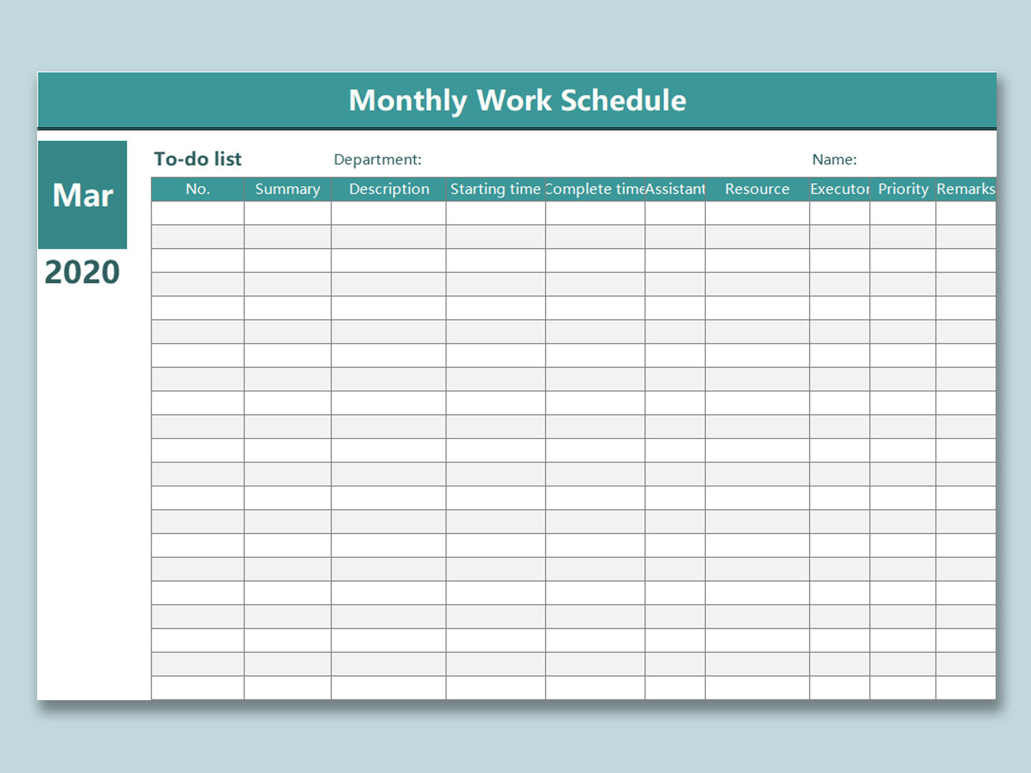 Wps Template Free Download Writer, Presentation With Regarding Blank Monthly Work Schedule Template