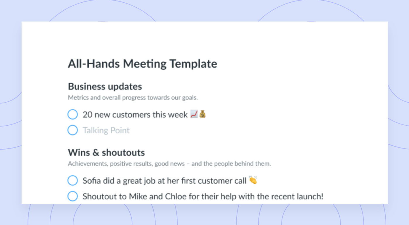 All-Hands Meeting Agenda Template  Foster a Culture of Collaboration