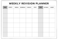 Blank Revision Timetable Template