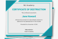 Certificate Of Destruction Template: A Formal Document For Verifying The Disposal Of Assets