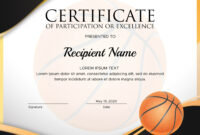 Basketball Camp Certificate Template