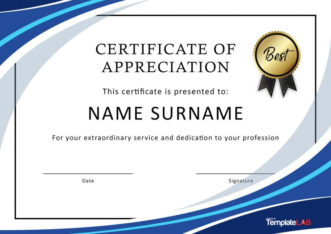 Free Certificate of Appreciation Templates and Letters