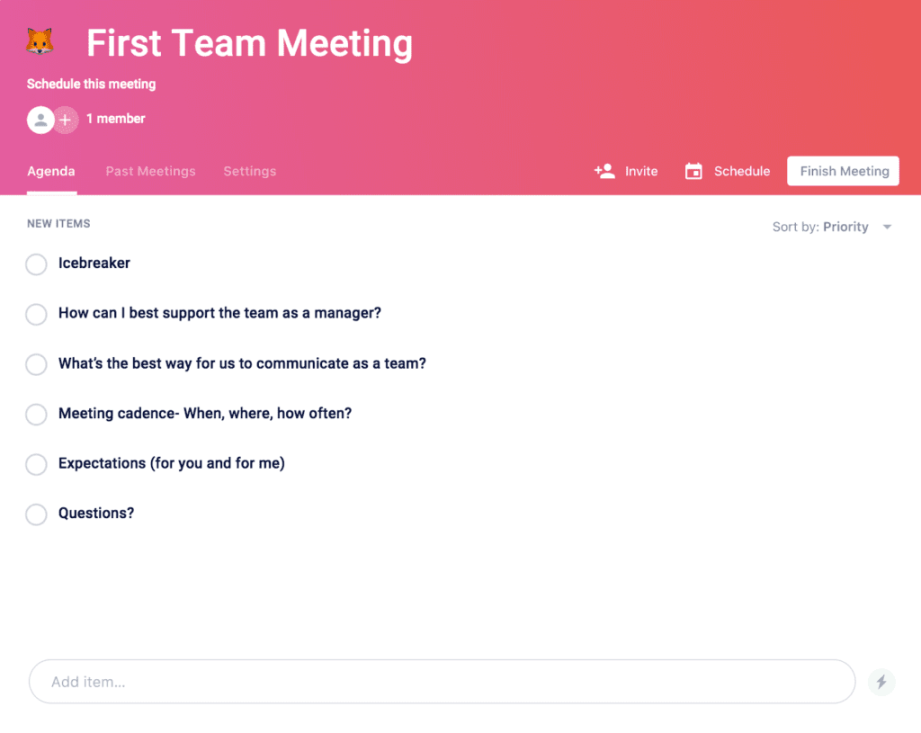 Items to add to your first team meeting agenda  Hypercontext