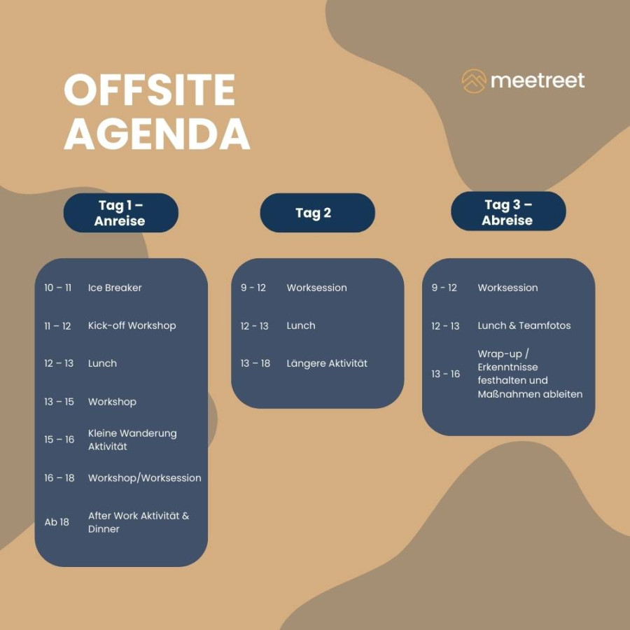 Offsite meeting agenda - template & tips - meetreet