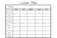 Preschool Lesson Plan Template