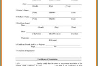 Birth Certificate Translation Template For USCIS Submission