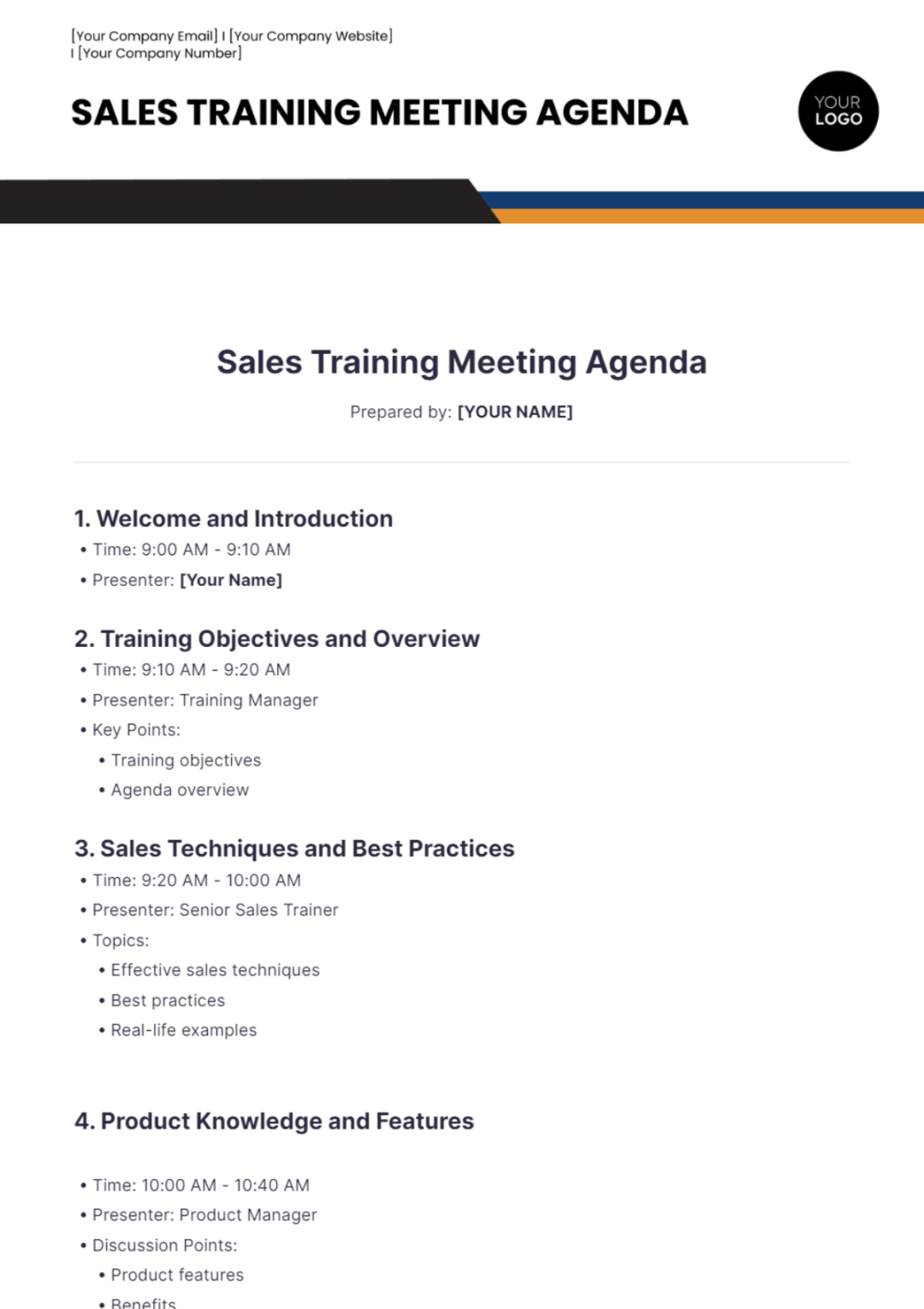 Vendor Meeting Agenda Template - Edit Online & Download Example