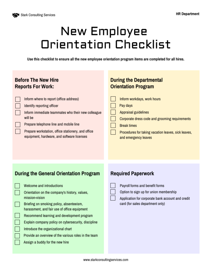 Virtual New Employee Orientation Checklist Template - Venngage